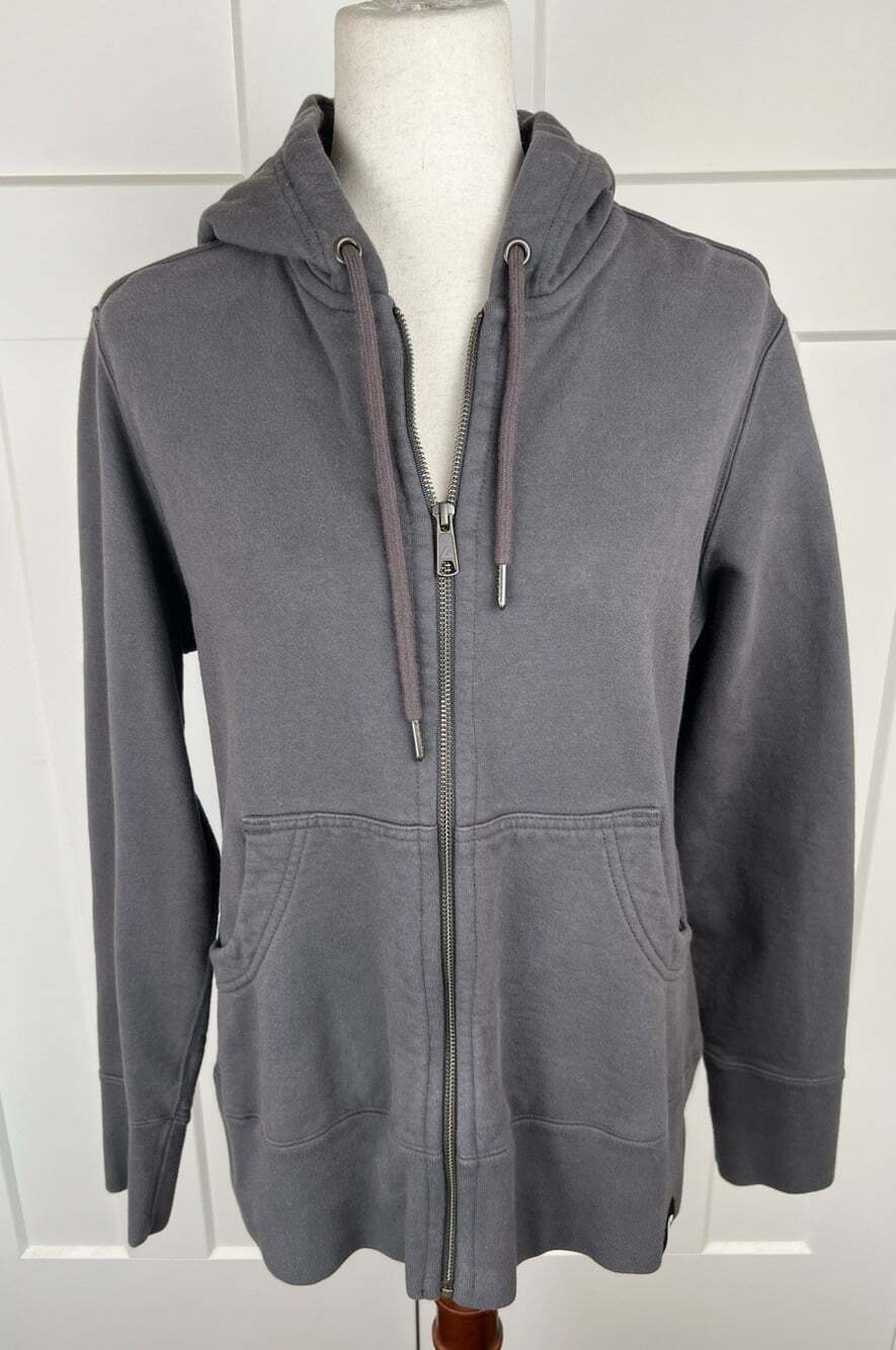 American Giant Womens XL Classic Full Zip Hoodie Charcoal Gray Made USA Cotton